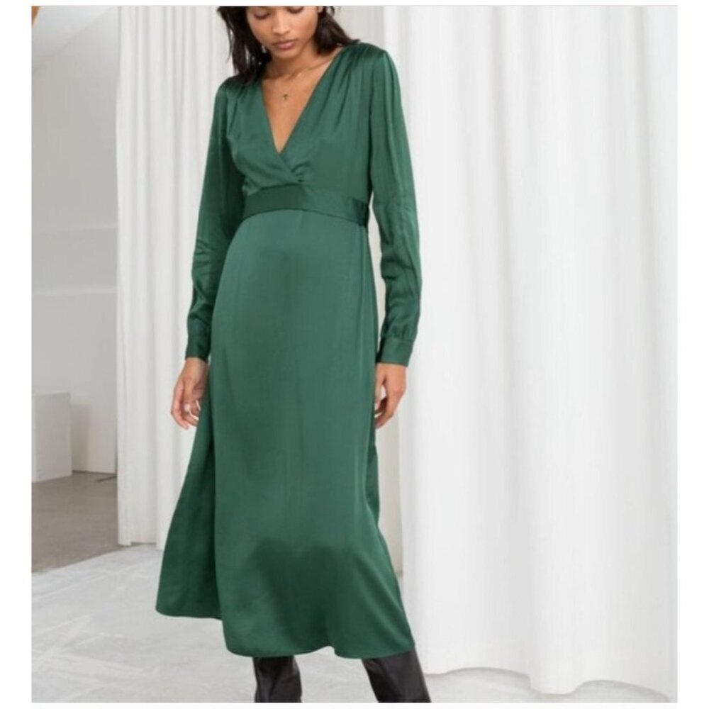 & Other Stories Green Midi Dress